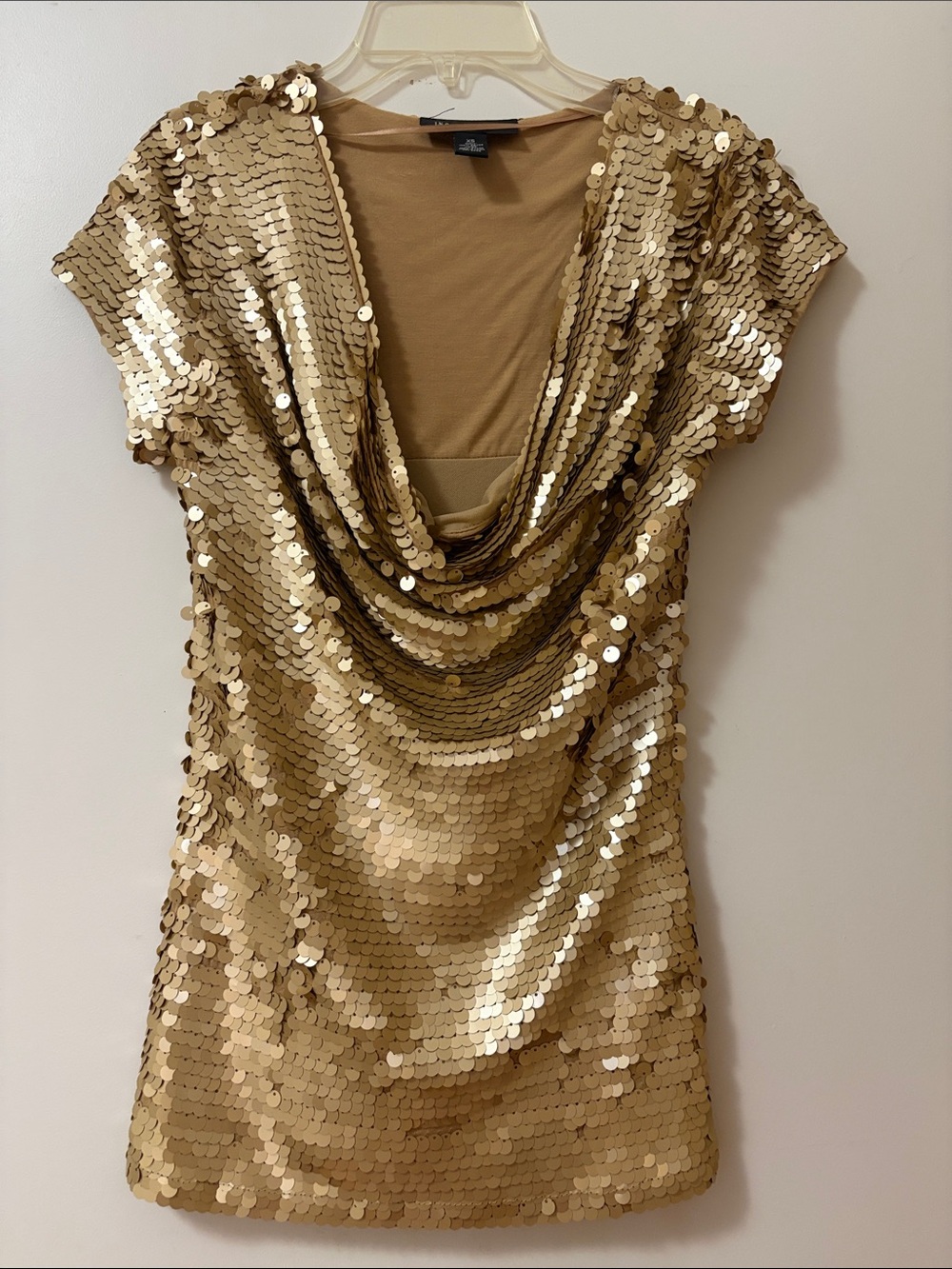 INC International Concepts Sequin Top – Gold (XS)